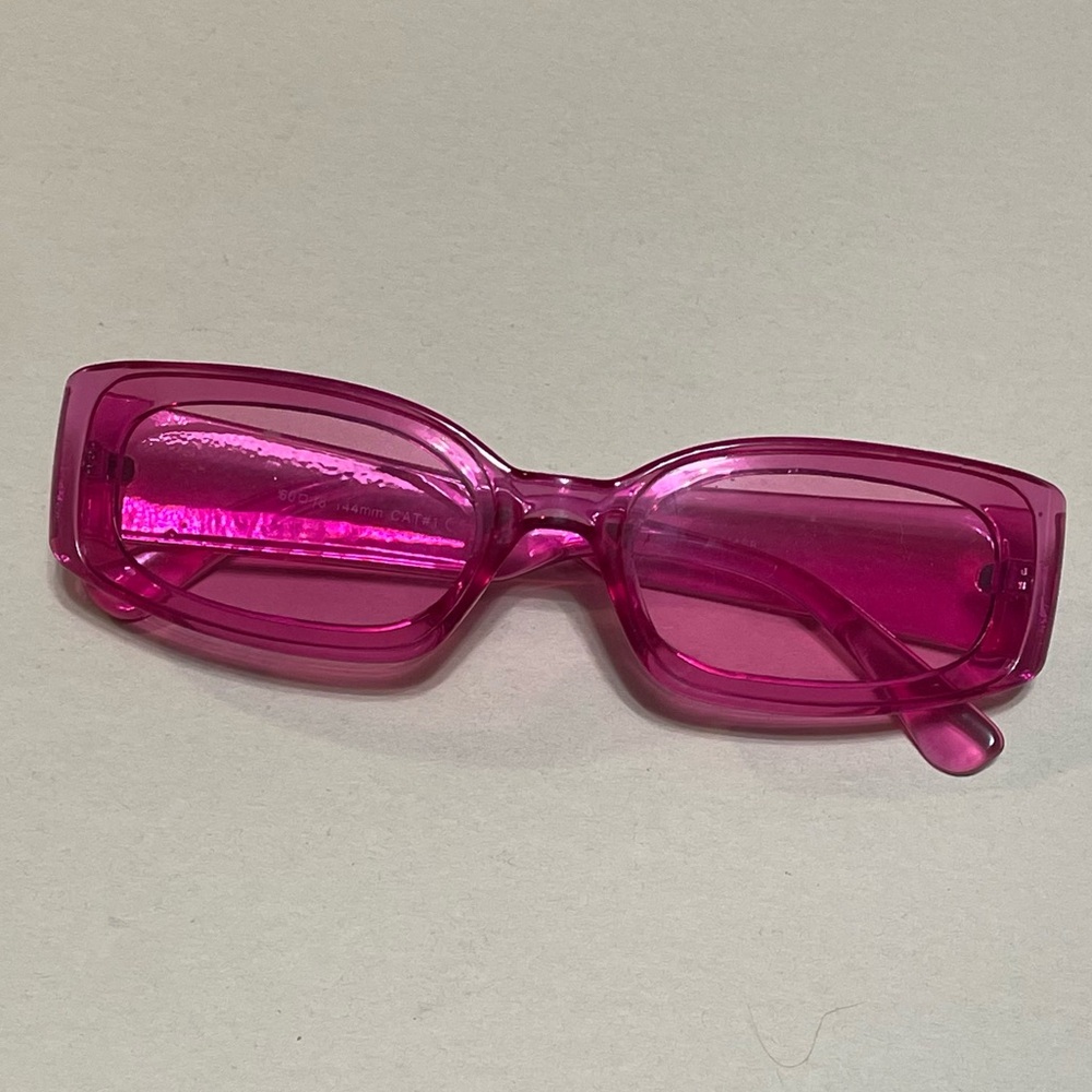 Pink Rectangular Sunglasses - Picture 2 of 5